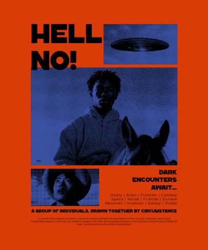 T-Shirt Design Template for Halloween Featuring Horror Movie Frames