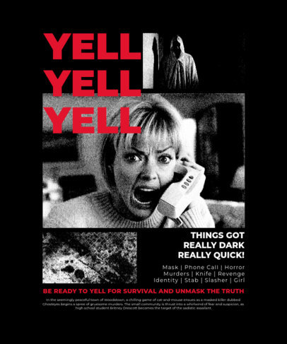 T-Shirt Design Generator with a Black and White Picture of a Cult Horror Film