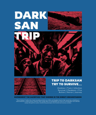 T-Shirt Design Template for Halloween with Folklore Horror Movie Pictures 6577i