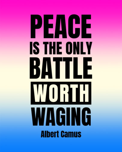 Instagram Post Maker Featuring a Quote for International Peace Day