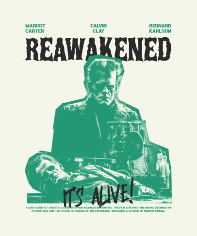 T-Shirt Design Creator Featuring a Horror Character with a Vintage Effect