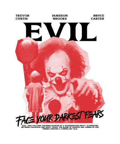 T-Shirt Design Generator for Halloween Featuring an Evil Clown Graphic 6579g