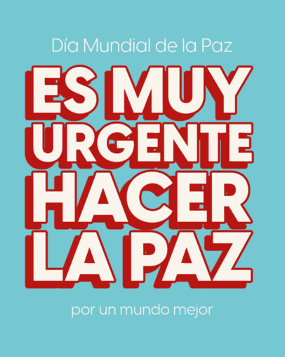 Instagram Post Maker with a Warm Message for Worldwide Peace Day 6575d-el1