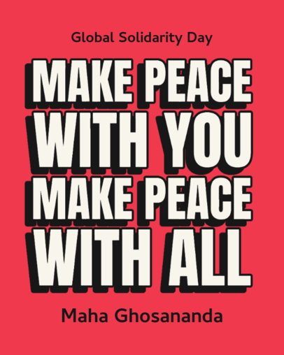 Instagram Post Template with a Phrase for Global Solidarity Day 6575a-el1