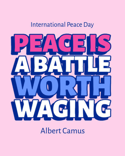 Instagram Post Template with a Quote to Celebrate World Peace Day 6575i-el1