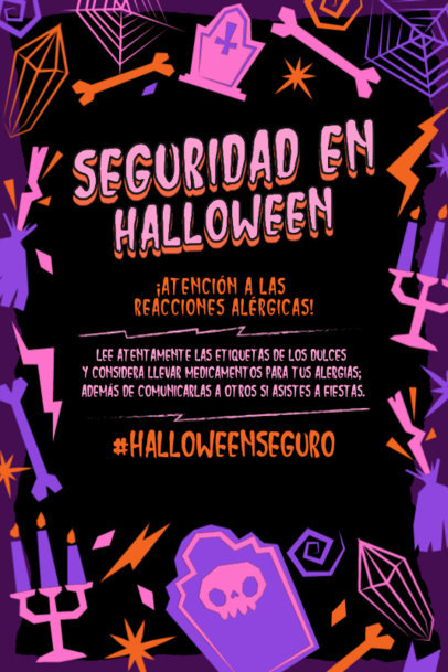 Halloween-Themed Poster Design Maker with Illustrated Graphics for a Safe Halloween 6069d