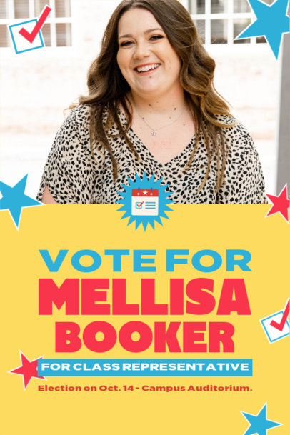 Poster Design Generator with Illustrated Stars for a Class Representative Campaign