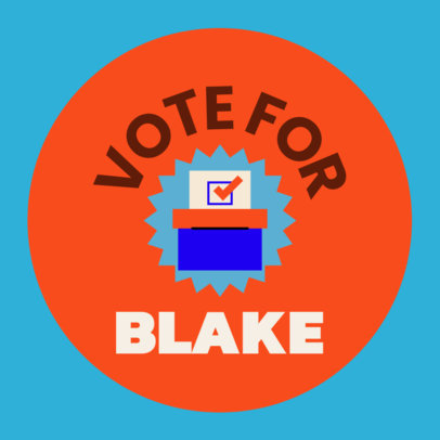 Sticker Design Template with an Illustrated Ballot Box for a Campaign