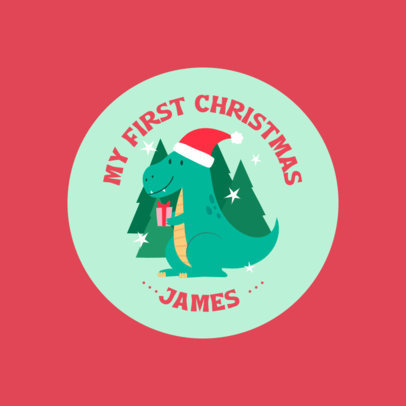 Ornament Maker Featuring a Dinosaur Graphic With a Santa Claus Hat 5890