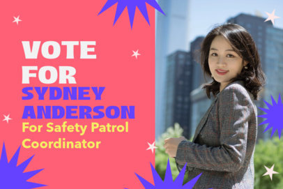 Yard Sign Creator with Colorful Stars for a Safety Patrol Coordinator 5874g