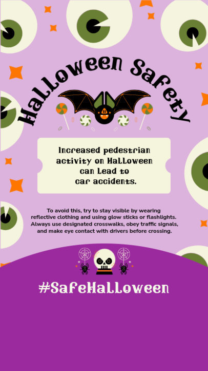 Instagram Story Maker Featuring Safety Advice for Halloween Night 6067b