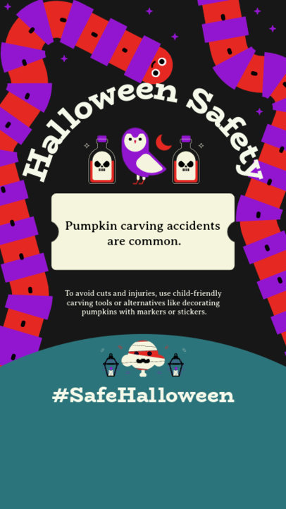 Instagram Story Creator Featuring Pumpkin Carving Advice to Prevent Accidents 6067c