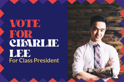 Yard Sign Design Maker with a Student's Picture for a Class President Campaign