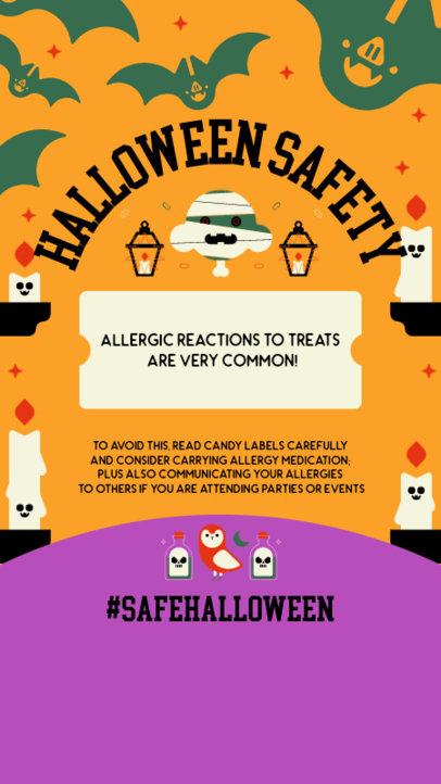 Instagram Story Template with Halloween Treats Health Advice for Children 6067d
