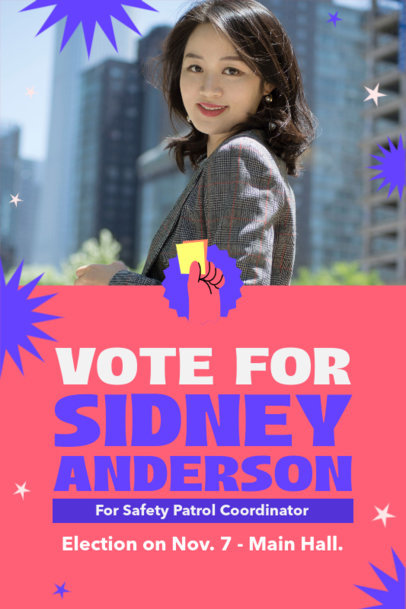 Poster Design Creator with a Vote For Text for a Safety Patrol Coordinator Election  5874g