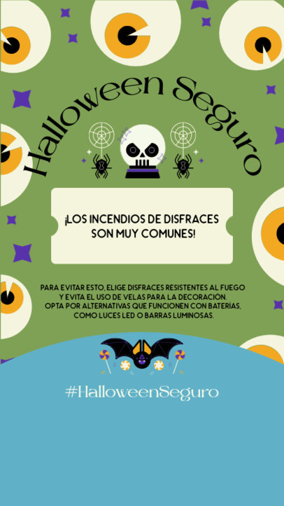 Instagram Story Creator Featuring Security Measures to Prevent Halloween Costume Fires 6067g