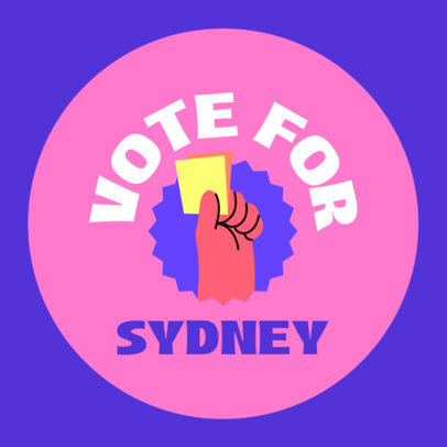 Sticker Design Creator with a Vote For Text in a Bold Typography