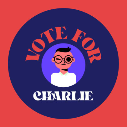 Sticker Design Maker with a Winking Avatar for a Presidential Campaign