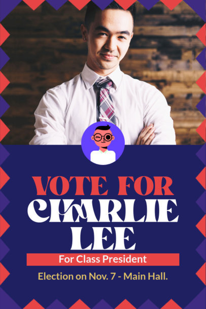 Poster Design Maker with Text Calling to Vote for a Class President Election