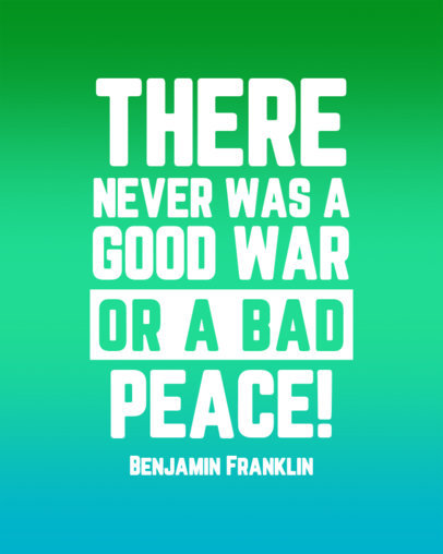 Instagram Post Template for International Peace Day Featuring an Inspiring Quote