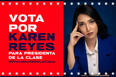 Yard Sign Creator with a Female Candidate's Picture for a Class President Election