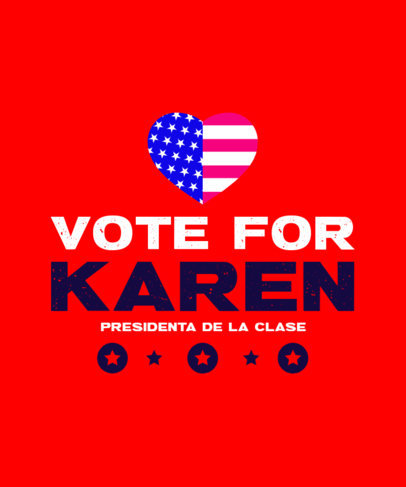 T-Shirt Design Generator for a Class President Campaign Featuring a Heart Icon