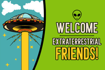 Cool Yard Sign Template Featuring a Welcome Message for Aliens