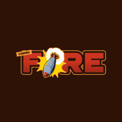 Logo Template for a Gaming Team Featuring a Missile Illustration
