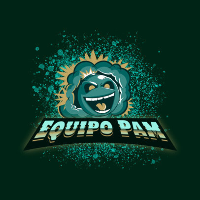 Gaming Logo Template with an Exploding Bomb Cartoon