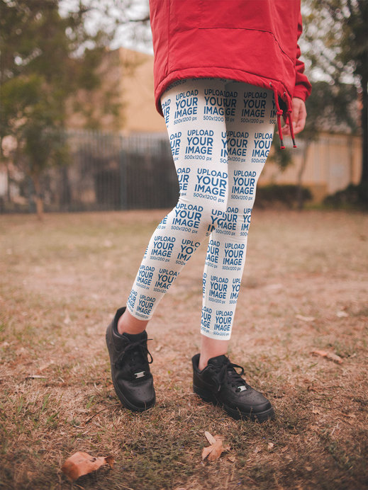 Mockup for Women's Running Leggings in Close-up