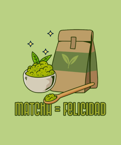 T-Shirt Design Generator Featuring Matcha-Tea Illustrations