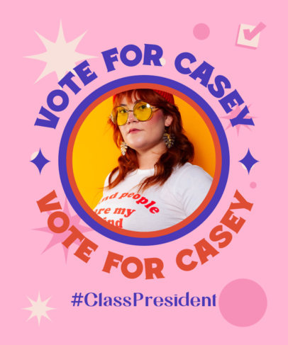 Electoral T-Shirt Design Generator to Vote for Class President