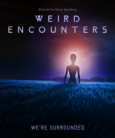 T-Shirt Design Creator for an Extraterrestrial Encounters Sci-Fi Movie 6065l