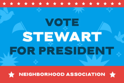 Yard Sign Template Featuring a Politician and a Voting Campaign Theme
