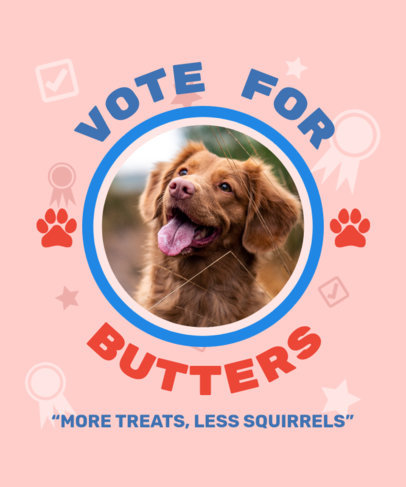 T-Shirt Design Creator to Vote for a Cute Dog in an Electoral Campaign