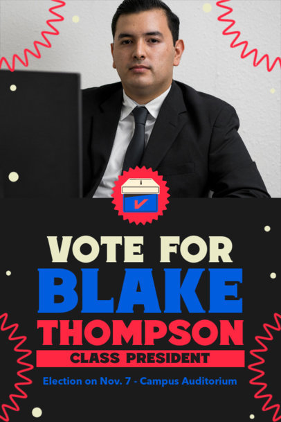 Poster Design Generator with Colorful Graphics for a Class President Campaign 