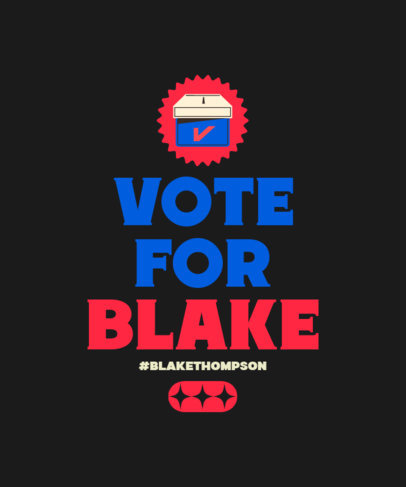 T-Shirt Design Maker Featuring an Illustrated Ballot Box for a Political Campaign