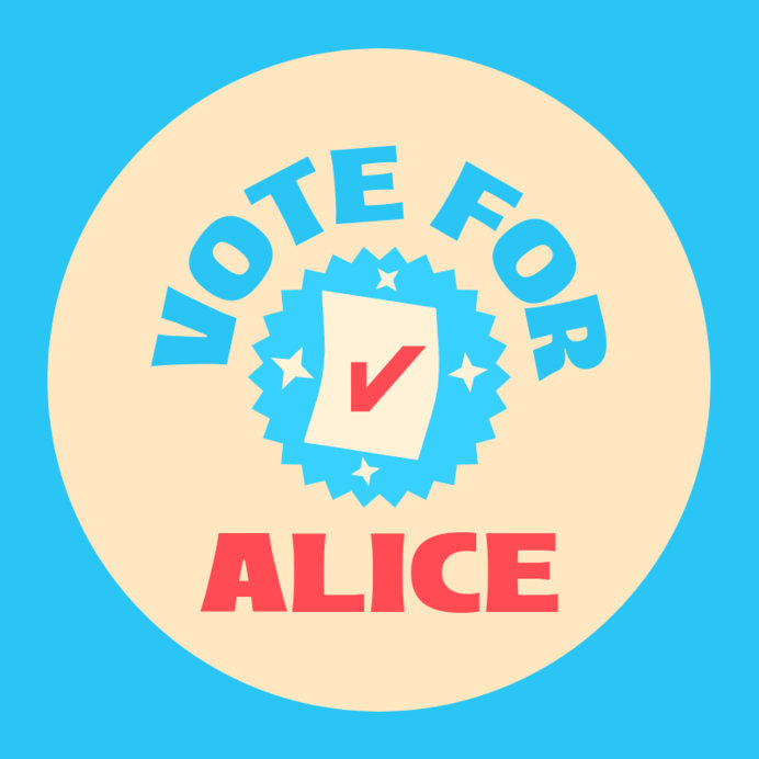 Placeit - Sticker Design Template with a Ballot Illustration for a ...