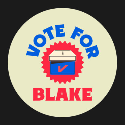 Sticker Design Generator with a Ballot Box Graphic and a Vote For Text