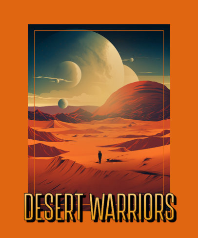 T-Shirt Design Creator Inspired by Dune Featuring AI-Generated Graphics