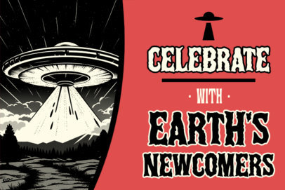 Yard Sign Maker Featuring an AI-Generated Alien Spaceship