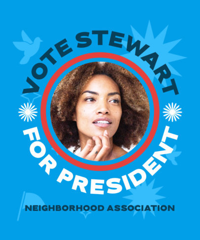 T-Shirt Design Template Featuring a Politician and a Voting Campaign Theme