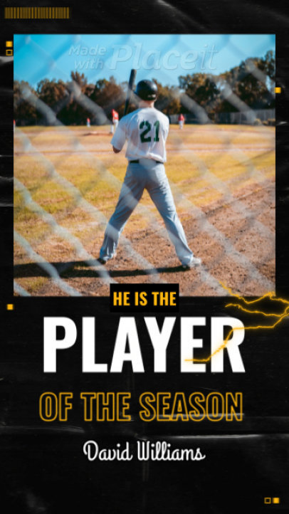 Baseball-Themed Instagram Story Video Creator Featuring a Top Player
