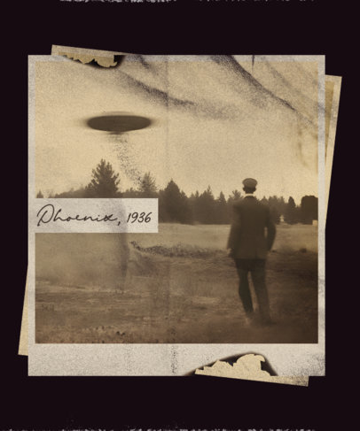 Vintage T-Shirt Design Maker With an AI-Generated UAP Illustration 3744l-5893