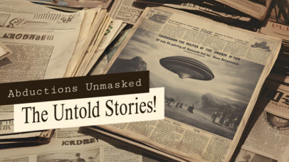 YouTube Thumbnail Template for an Aliens Channel Featuring a Newspaper Aesthetic