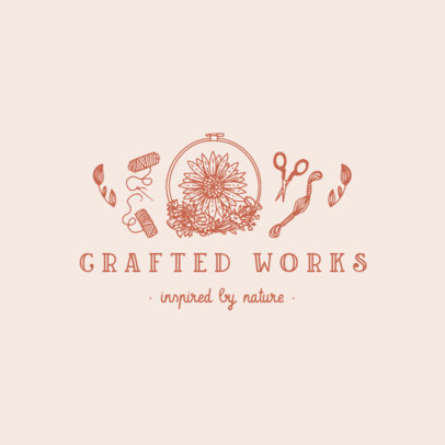 Logo Maker for an Arts and Crafts Shop Featuring Knitting Graphics