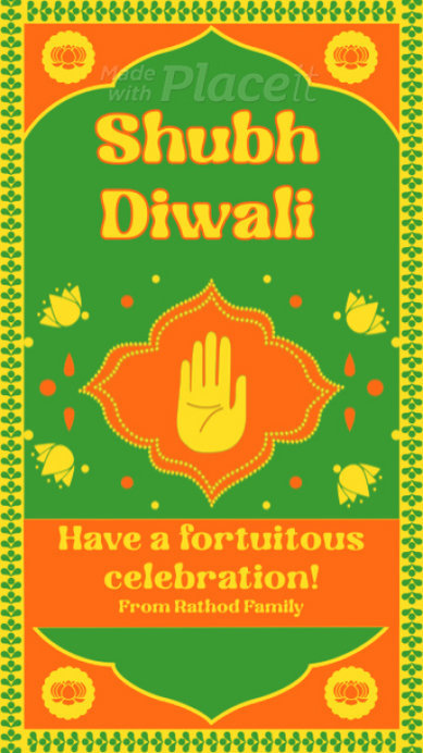 Holiday Instagram Story Video Template to Wish a Sweet Message for Diwali