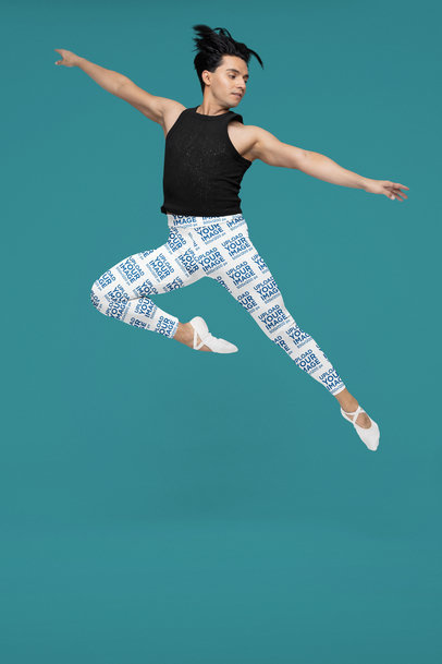 Leggings Mockup of a Man Dancing Ballet in a Studio
