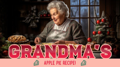 Xmas-Themed YouTube Thumbnail Creator for a Grandma's Apple Pie Recipe  5887g