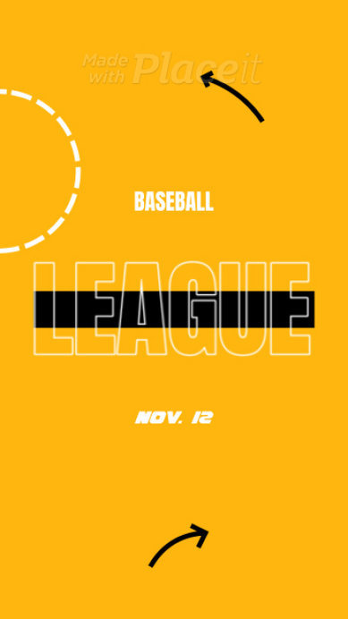 Instagram Story Video Maker to Promote a Baseball League Event